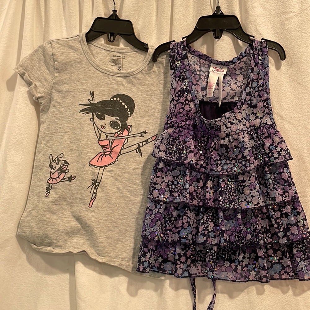 Justice and Old Navy Tops Size S and 7